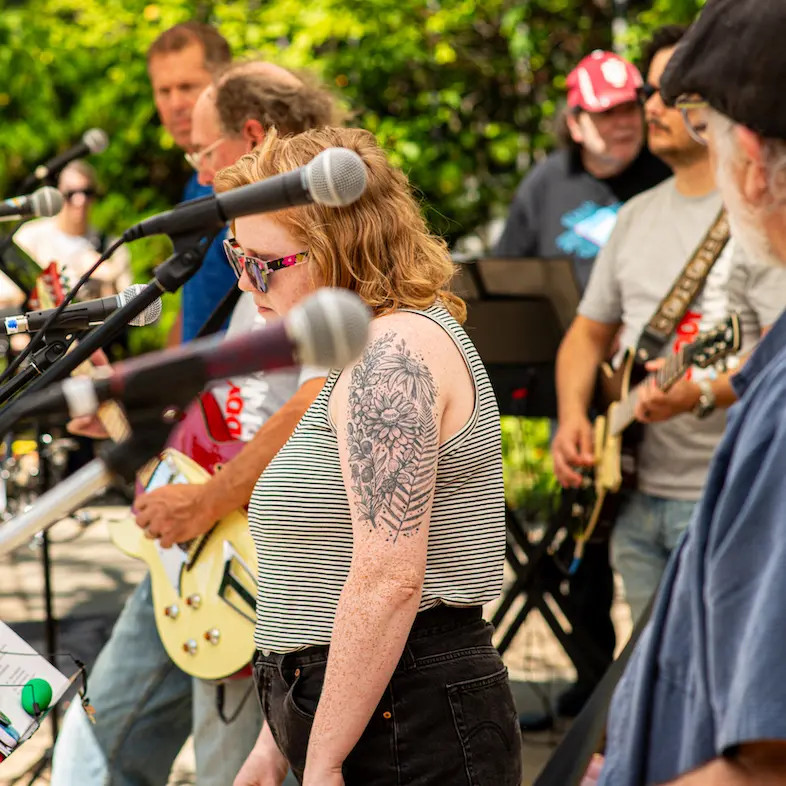 Band performing at lawn party