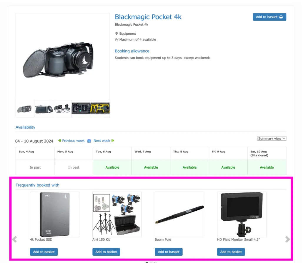 image of connect2 booking system sign in page highlighting the frequently booked with section